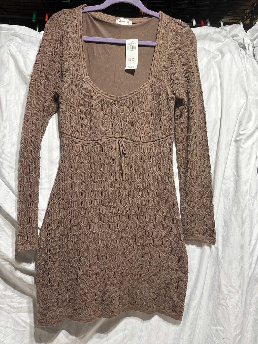 Hollister knitted dress with tied waist